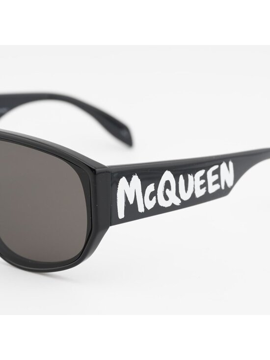 Alexander McQueen AM0386S 001 Sunglasses Black Shield Frame, Black Lenses main image 10